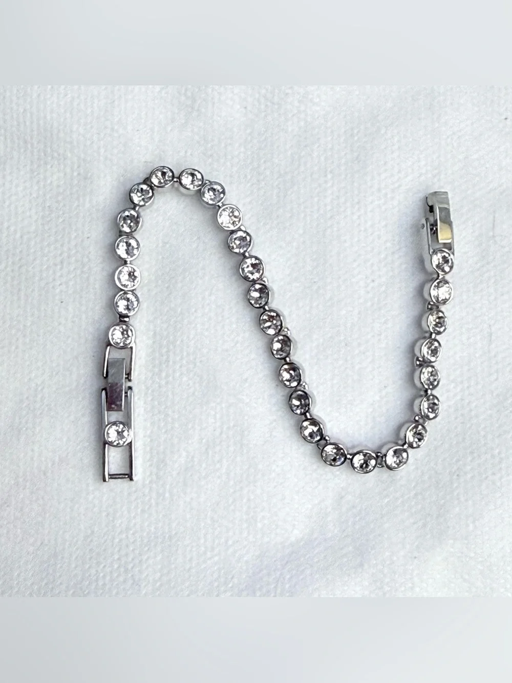 Swarovski Crystal Silver “Emily” Tennis Bracelet 6.75” + 1” Extender